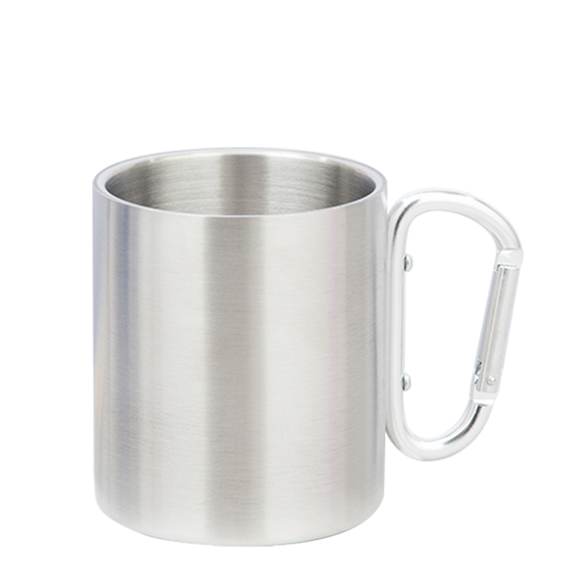 Stainless Steel Camping Mug with Carabiner Handle