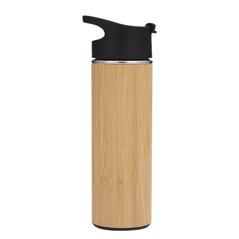 Creative 450ml bamboo flip-top thermos cup Bamboo Thermos