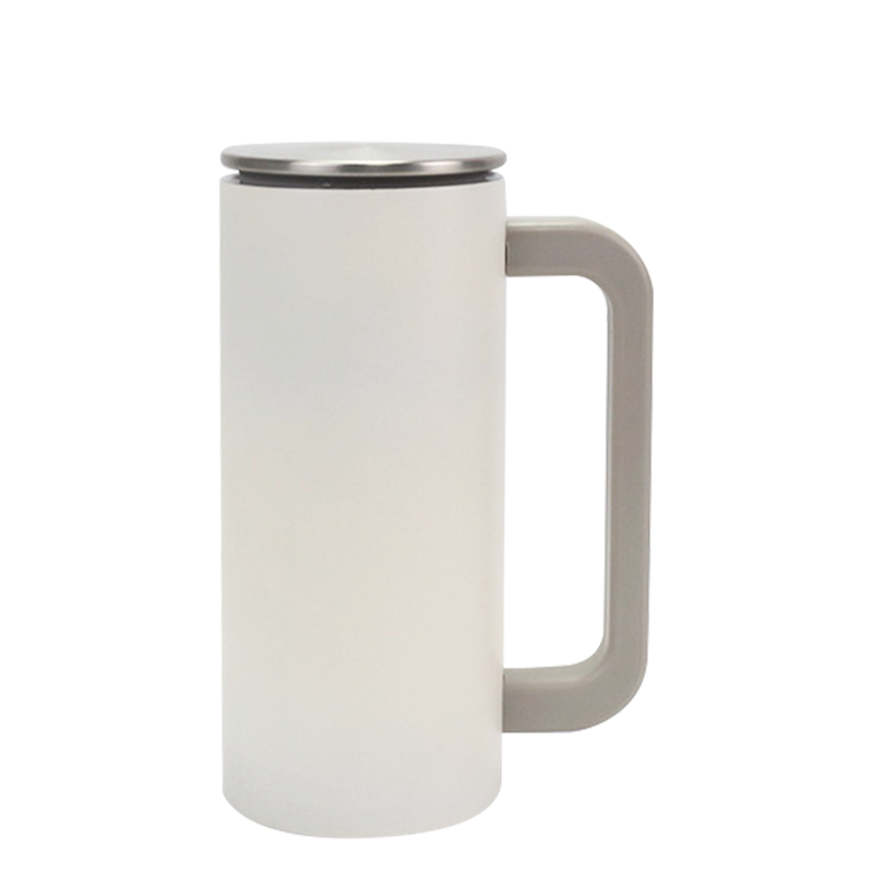 350ml 304 Inside And 201 Outside Stainless Steel Off-White Handle Mug