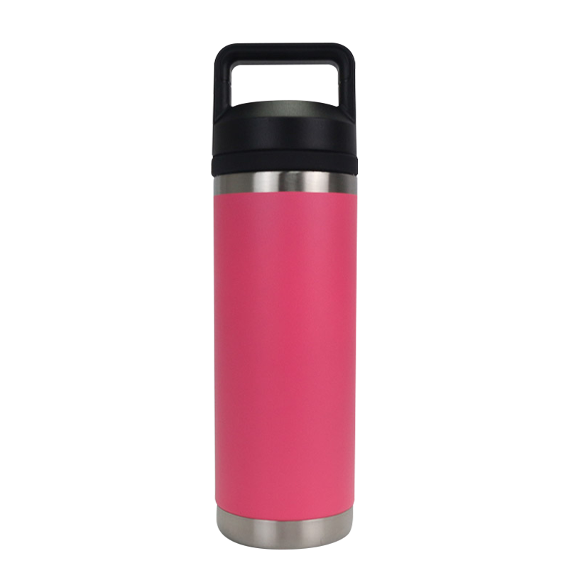 600ml Red Double Cover Carrying Ring Direct Drinking Vacuum Thermos