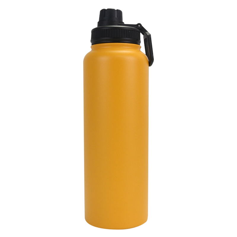 1800ml/1200ml/900ml/700ml/500ml/350ml Orange Carrying Ring Spiral Straw Lid Space Thermos