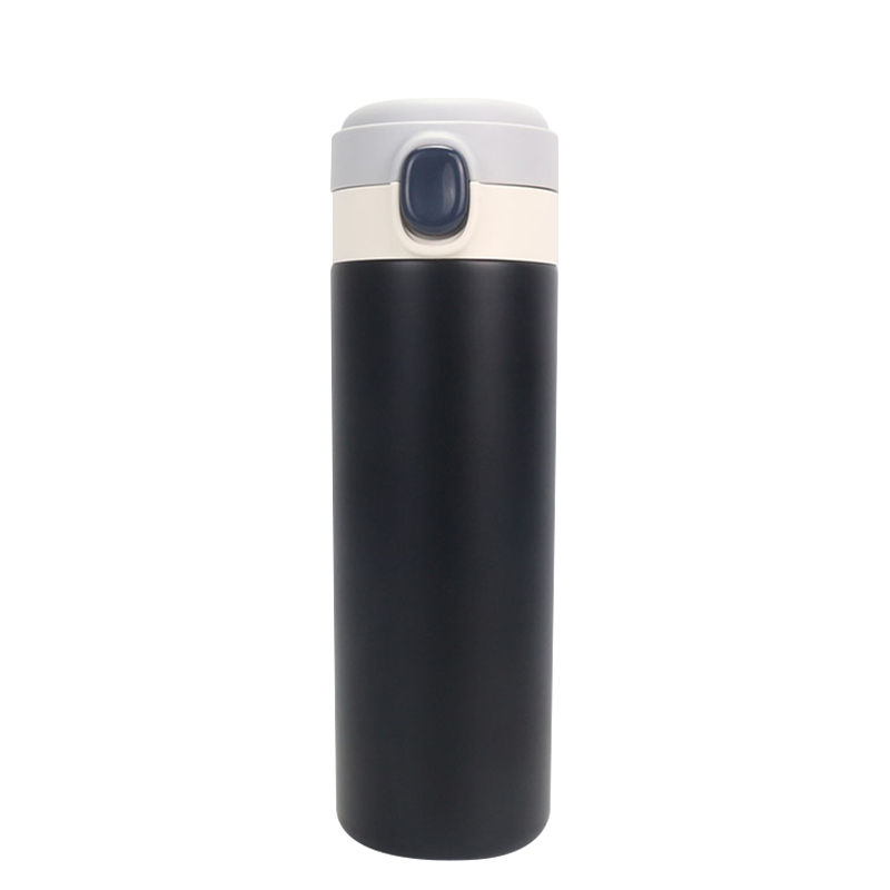 480ml Black Stainless Steel Spray Paint Pop-up Cap Vacuum Thermos