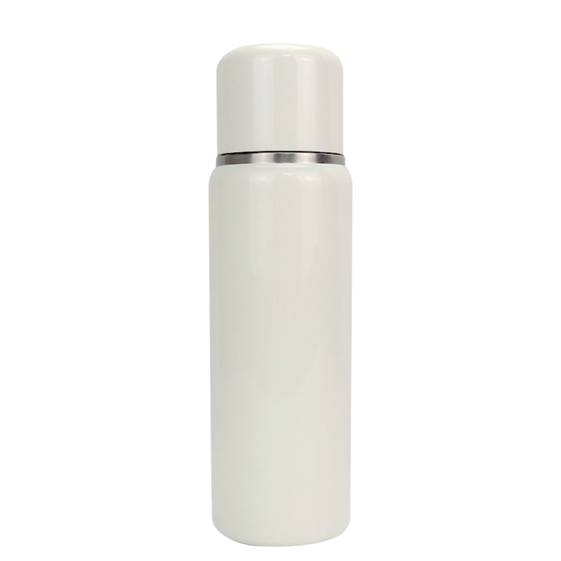 480ml Beige Push-Dispenser Silicone Non-Slip Vacuum Thermos