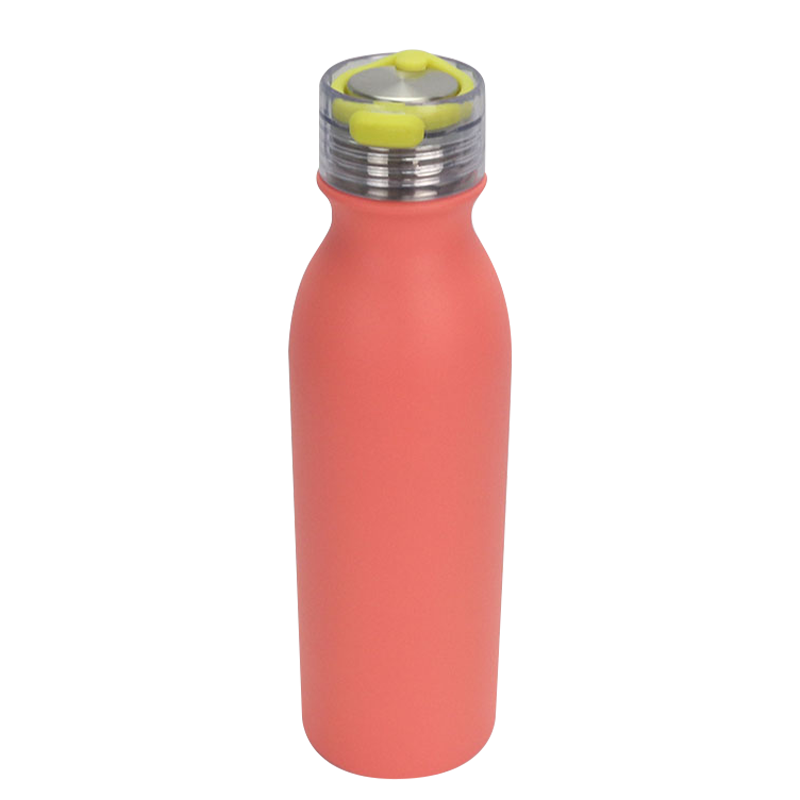 600ml Orange Transparent AS Plastic Bottle Cap Leakproof Cola Bottle