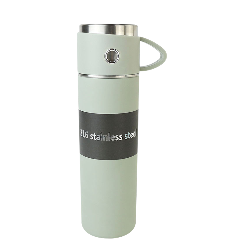 500ml Double Wall 316 Stainless Steel Leakproof Travel Vacuum Thermos with Carrying Ring