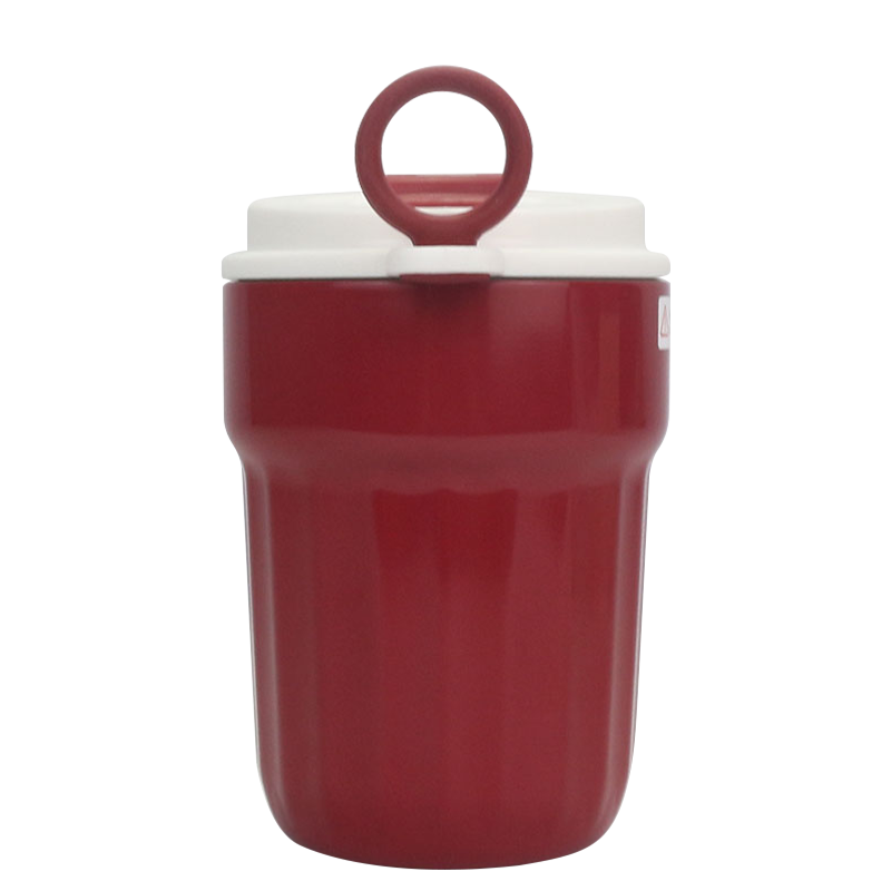 380ml Large-Caliber Flip-Top Coffee Mug With Carrying Ring