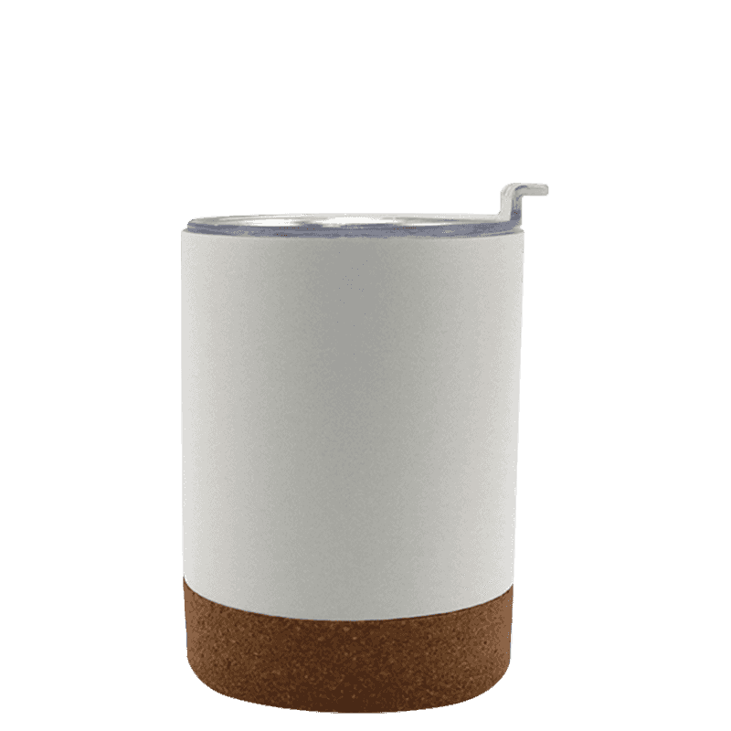 180ml Sliding Cover Straight Insulated Natural Cork Bottom Mug